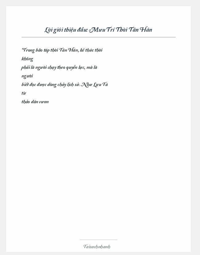 Trích đoạn Mưu Trí Thời Tân Hán