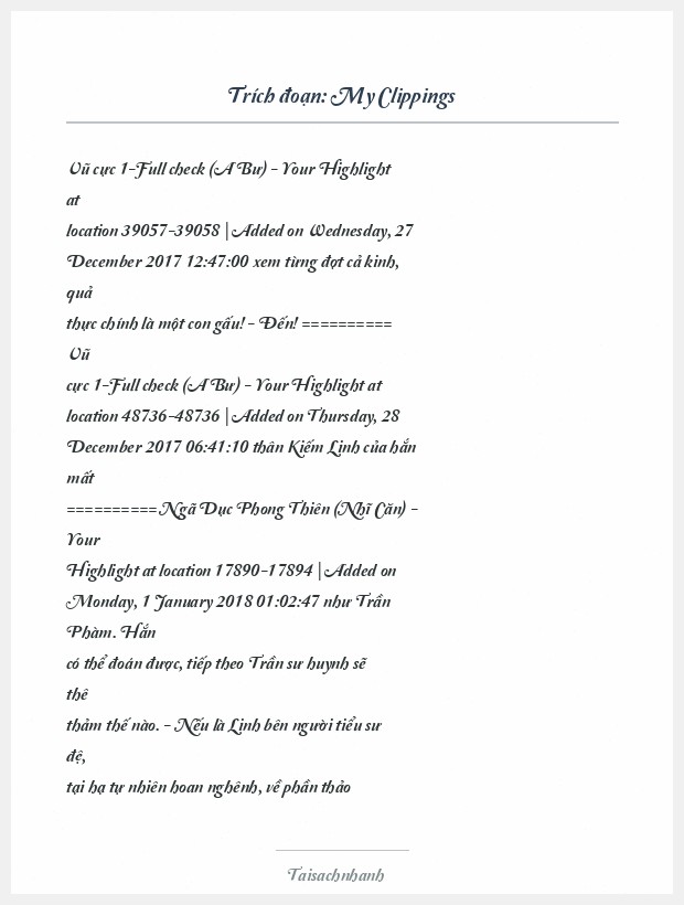 Trích đoạn My Clippings