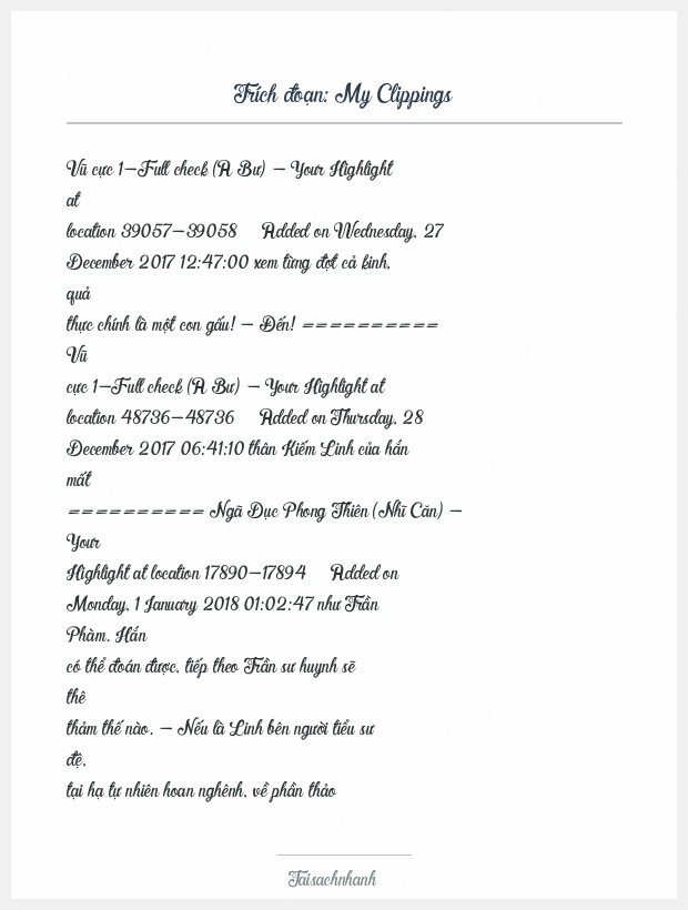 Trích đoạn My Clippings