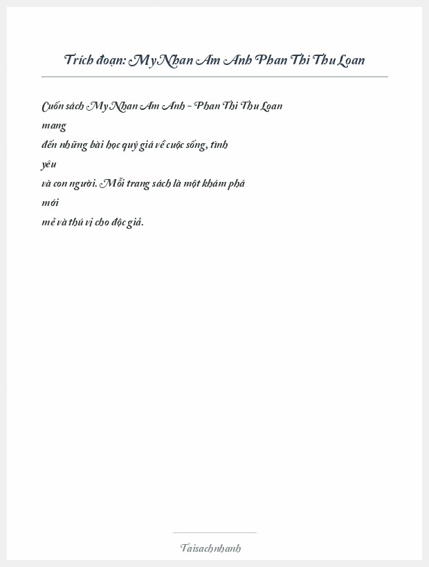 Trích đoạn My Nhan Am Anh Phan Thi Thu Loan