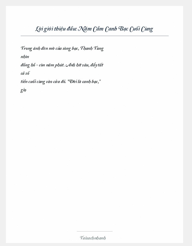 Trích đoạn Năm Cầm Canh Bạc Cuối Cùng