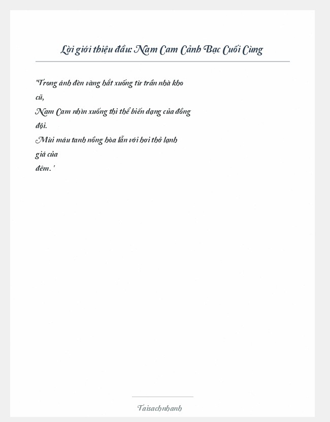 Trích đoạn Nam Cam Cảnh Bạc Cuối Cùng