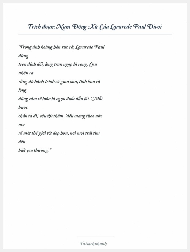 Trích đoạn Nam Động Xứ Của Lavarede Paul Divoi