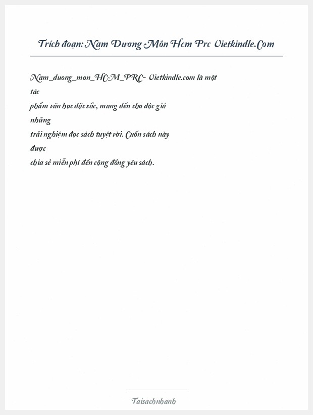 Trích đoạn Nam Dương Môn Hcm Prc Vietkindle.Com
