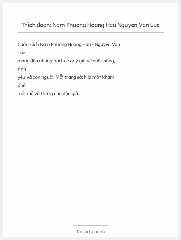 Trích đoạn Nam Phuong Hoang Hau Nguyen Van Luc