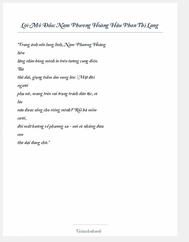 Trích đoạn Nam Phương Hoàng Hậu Phan Thị Lang