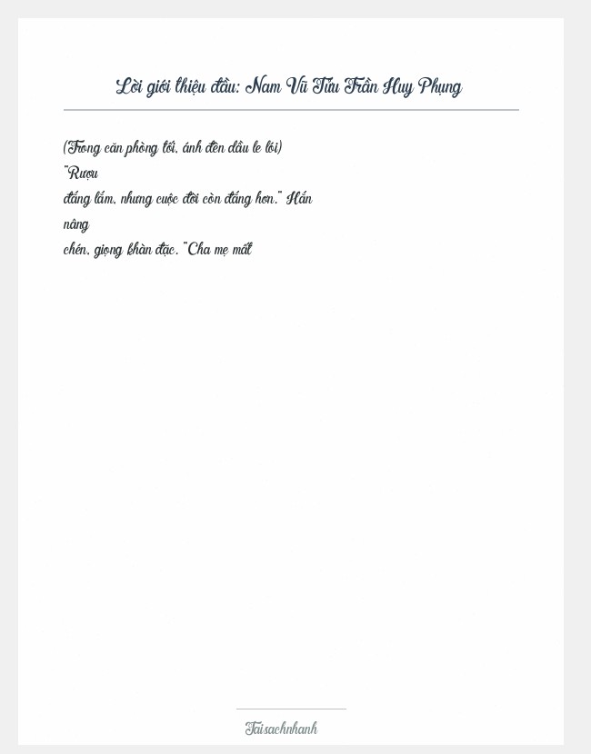 Trích đoạn Nam Vũ Tửu Trần Huy Phụng
