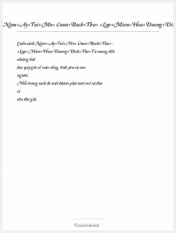 Trích đoạn Nam+Ay+Tui+Mo+Vuon+Bach+Thu+ +Lap+Mien+Hoa+Duong+Dich+Tho+Tu