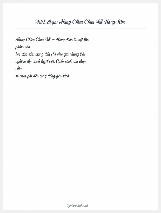 Trích đoạn Nang Chieu Chua Tat Hong Kim