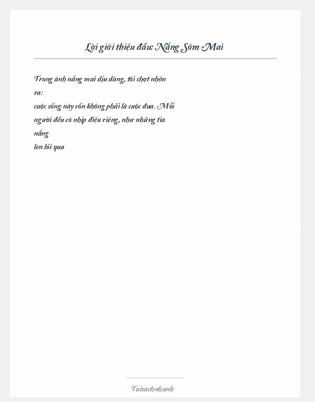 Trích đoạn Nắng Sớm Mai