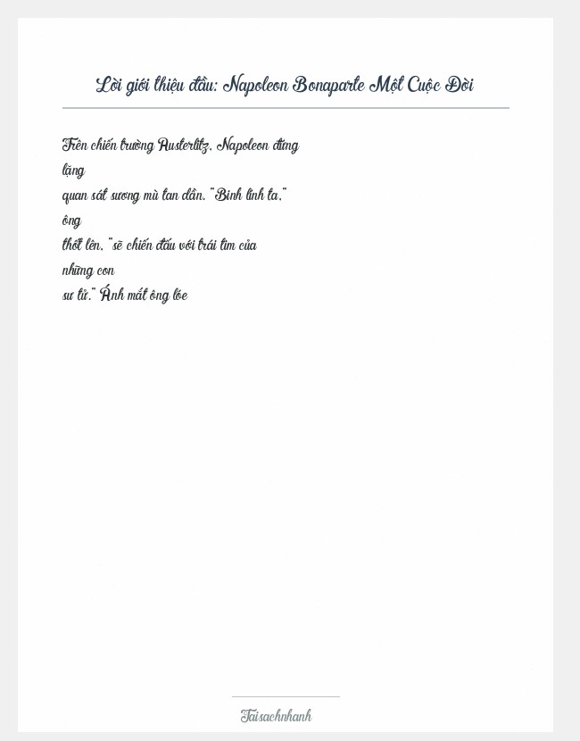Trích đoạn Napoleon Bonaparte Một Cuộc Đời