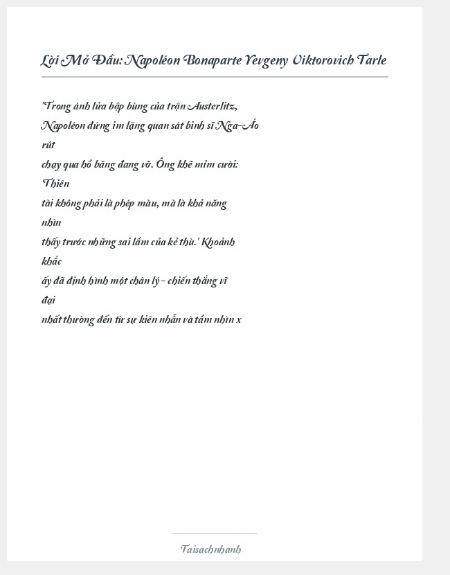 Trích đoạn Napoléon Bonaparte Yevgeny Viktorovich Tarle