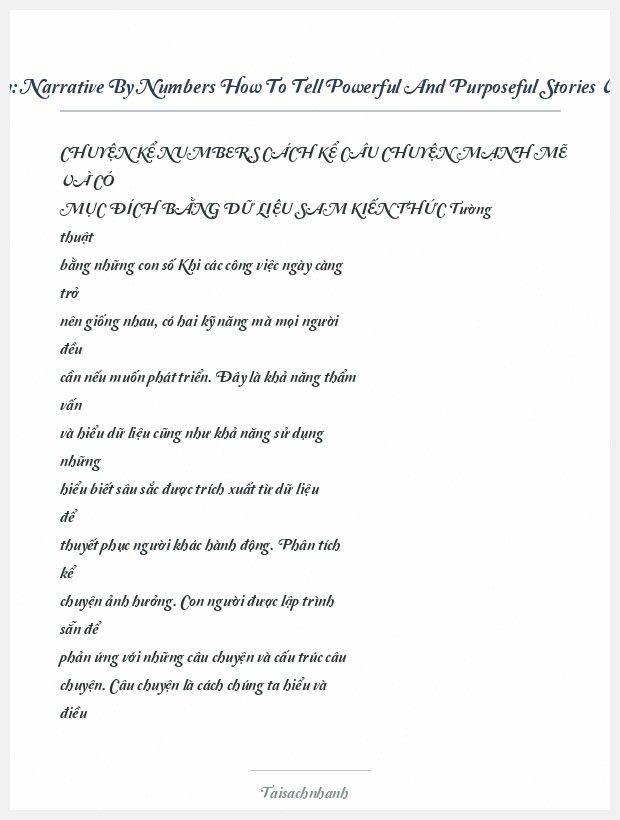 Trích đoạn Narrative By Numbers How To Tell Powerful And Purposeful Stories With Data