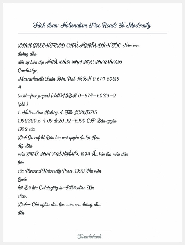 Trích đoạn Nationalism Five Roads To Modernity