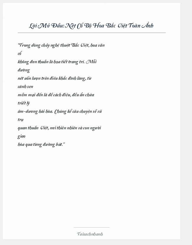 Trích đoạn Nét Cổ Bộ Hoa Bắc Việt Toàn Ảnh