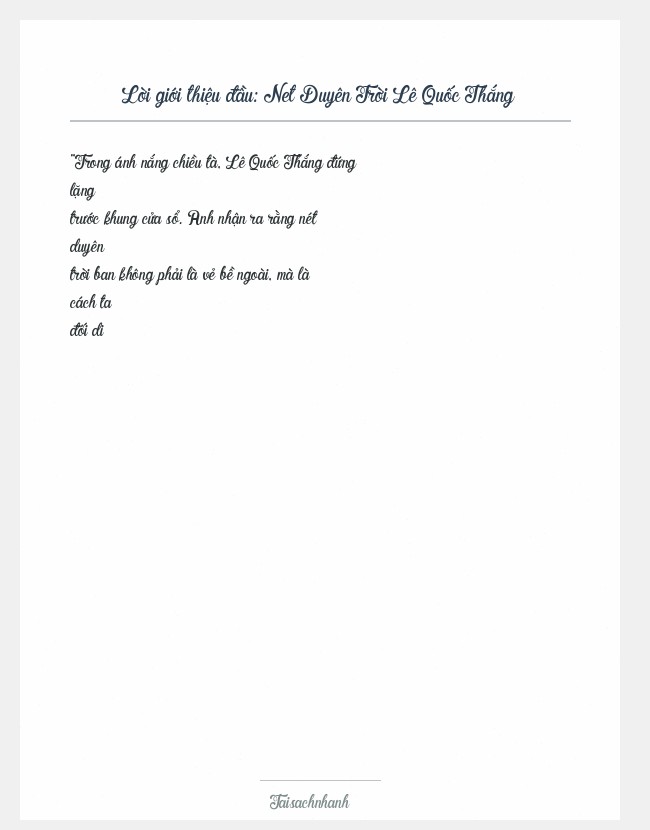 Trích đoạn Net Duyên Trời Lê Quốc Thắng