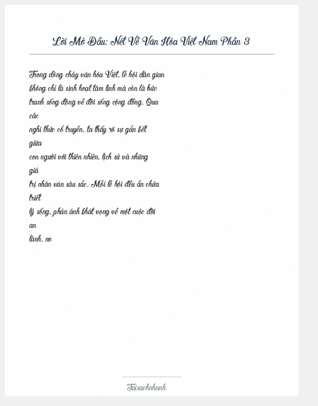 Trích đoạn Nét Về Văn Hóa Việt Nam Phần 3