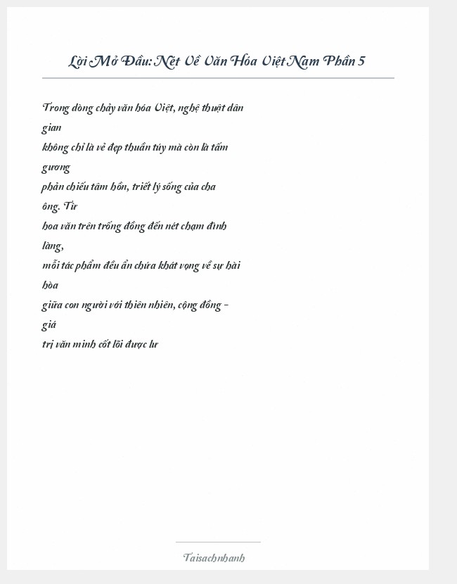 Trích đoạn Nét Về Văn Hóa Việt Nam Phần 5