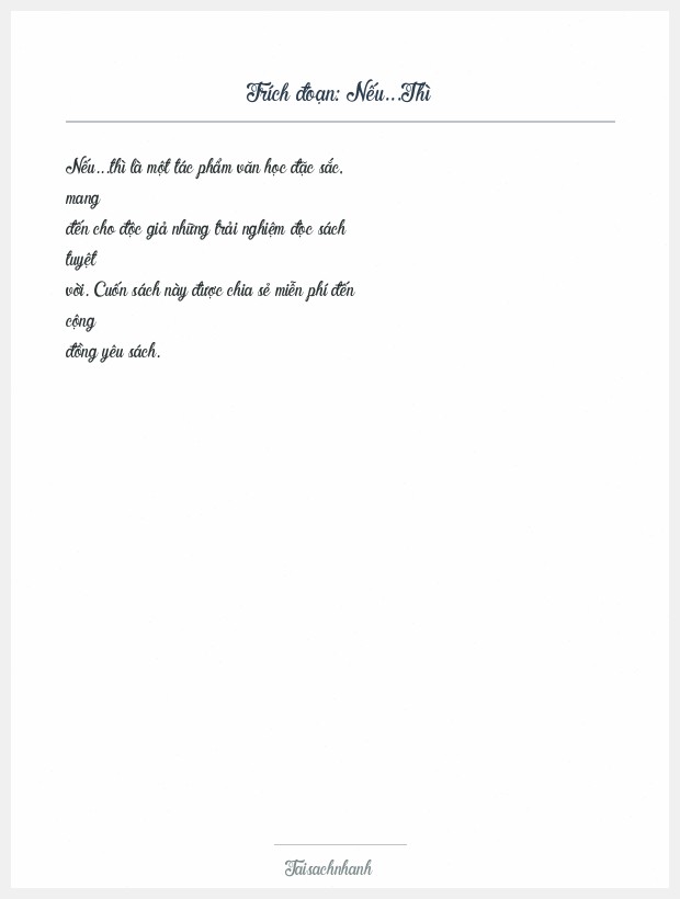 Trích đoạn Nếu...Thì