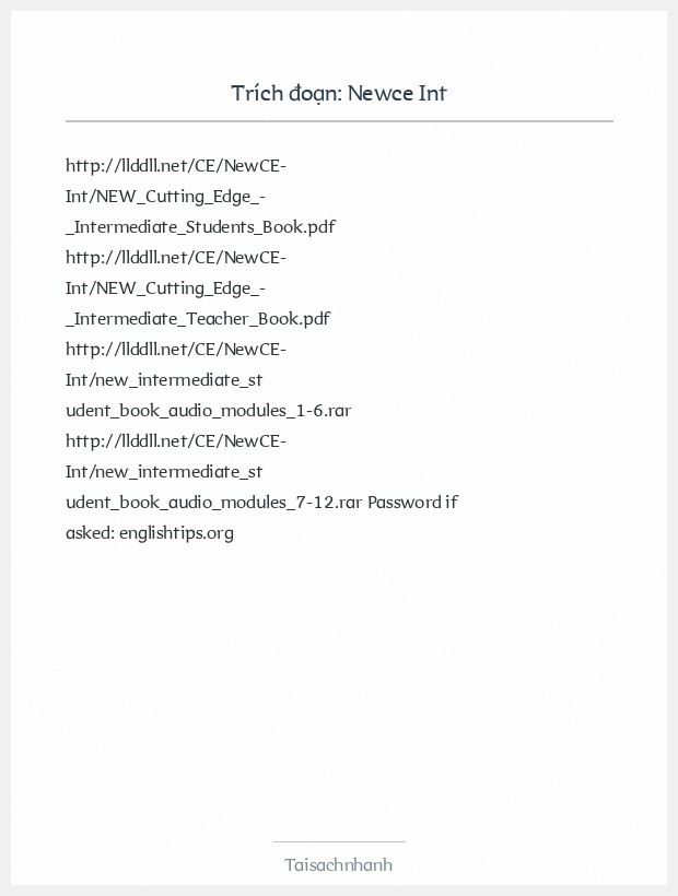 Trích đoạn Newce Int