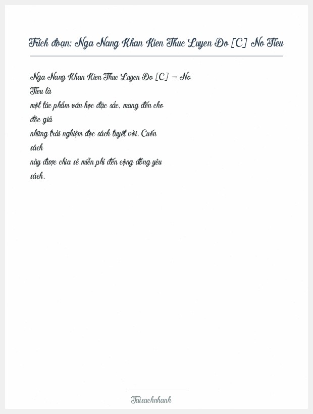 Trích đoạn Nga Nang Khan Kien Thuc Luyen Do [C] No Tieu