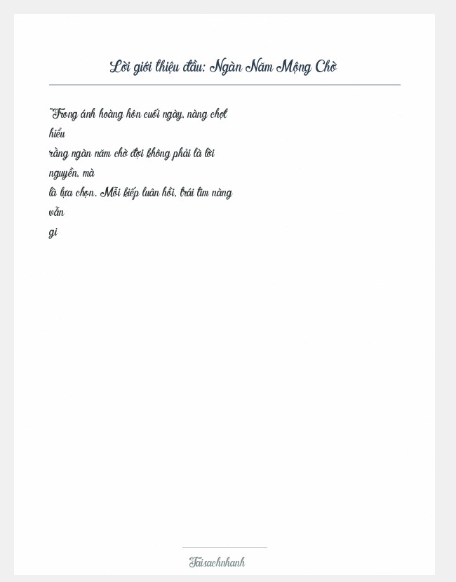 Trích đoạn Ngàn Năm Mộng Chờ
