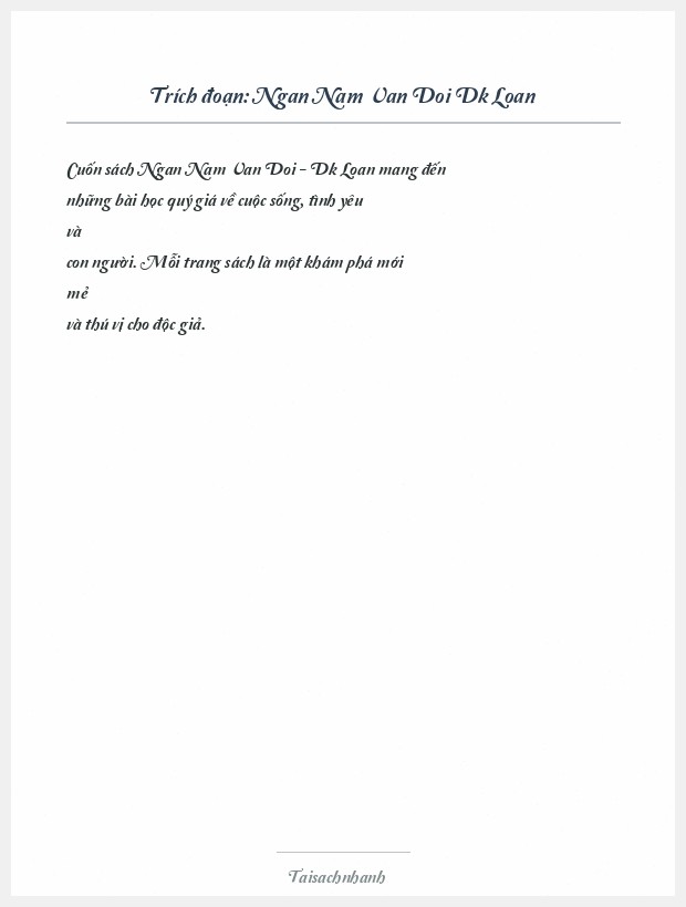 Trích đoạn Ngan Nam Van Doi Dk Loan