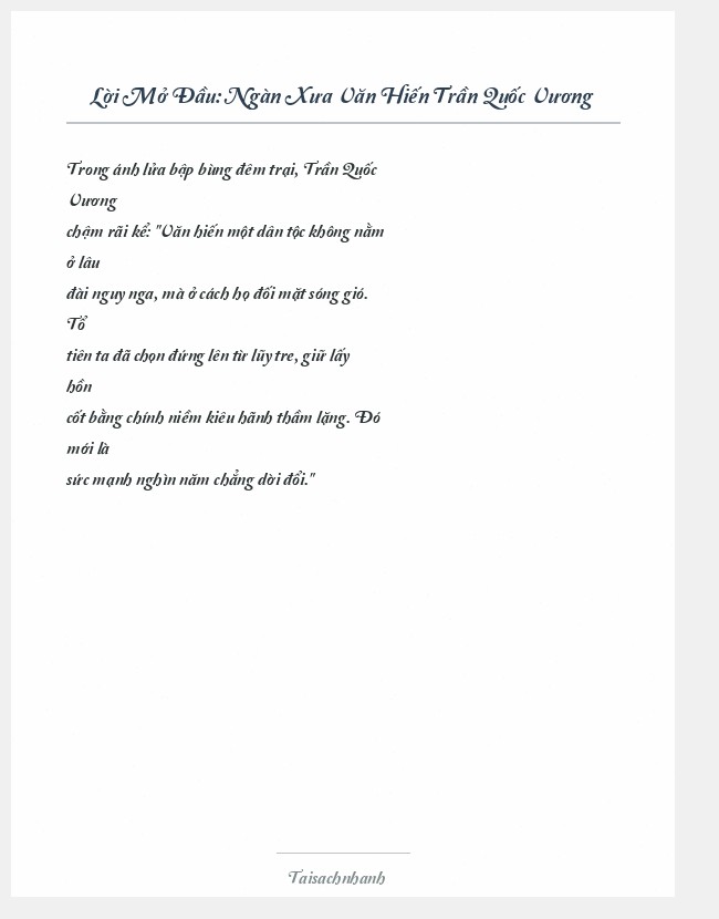 Trích đoạn Ngàn Xưa Văn Hiến Trần Quốc Vương