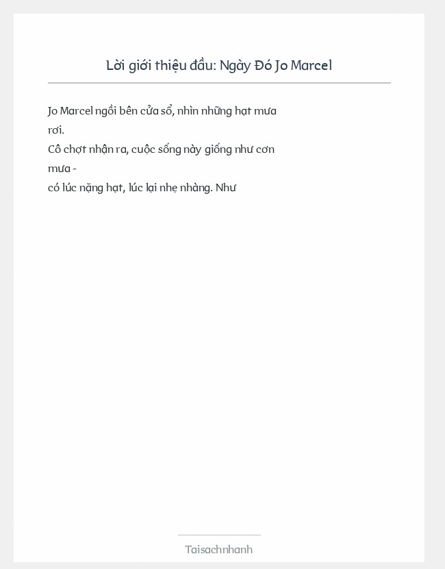Trích đoạn Ngày Đó Jo Marcel