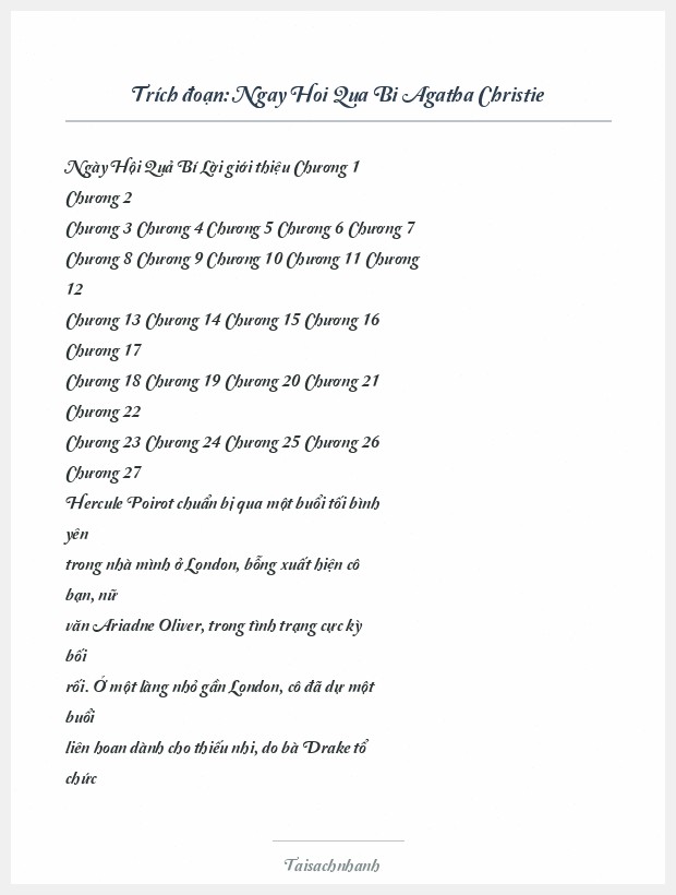 Trích đoạn Ngay Hoi Qua Bi Agatha Christie