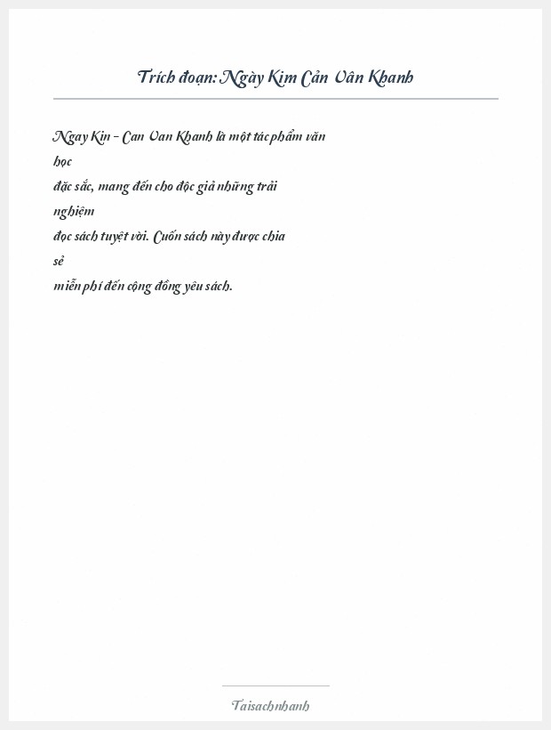 Trích đoạn Ngày Kim Cản Vân Khanh