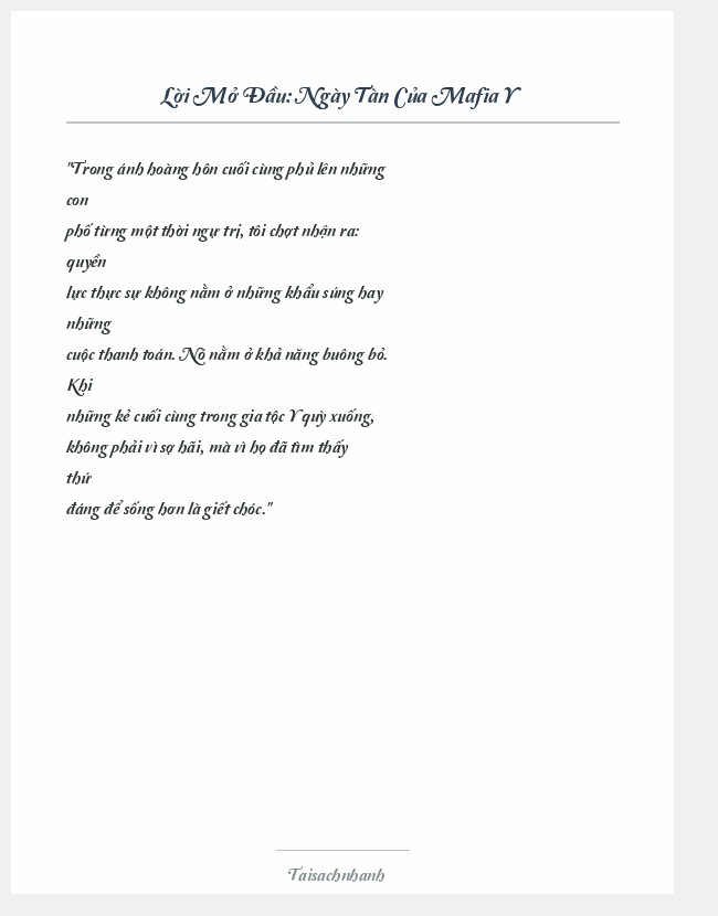 Trích đoạn Ngày Tàn Của Mafia Y