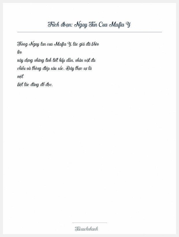 Trích đoạn Ngay Tan Cua Mafia Y