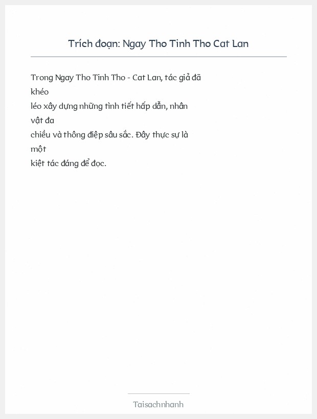 Trích đoạn Ngay Tho Tinh Tho Cat Lan