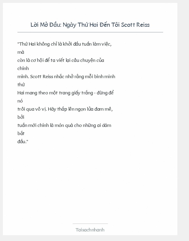 Trích đoạn Ngày Thứ Hai Đến Tôi Scott Reiss