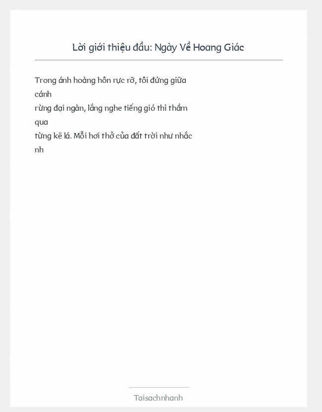 Trích đoạn Ngày Về Hoang Giác