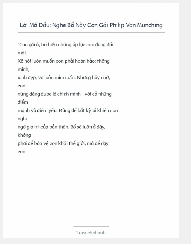 Trích đoạn Nghe Bố Này Con Gái Philip Van Munching