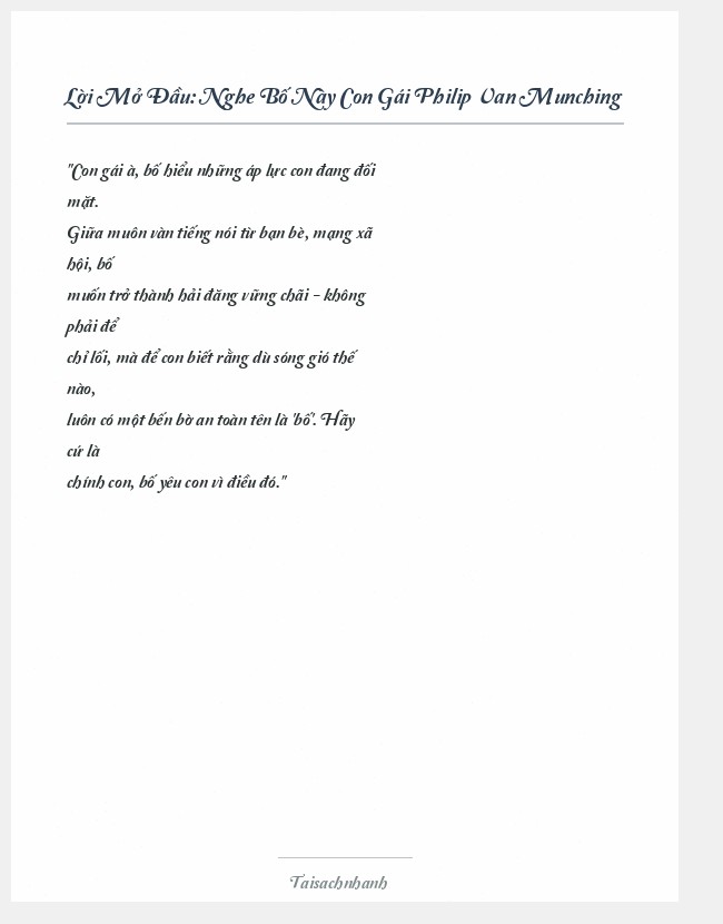 Trích đoạn Nghe Bố Này Con Gái Philip Van Munching