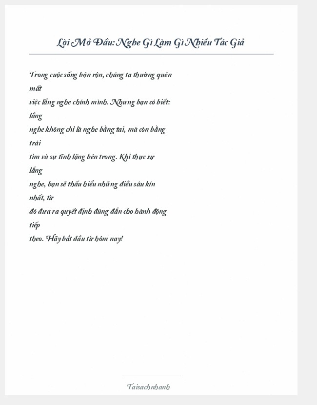 Trích đoạn Nghe Gì Làm Gì Nhiều Tác Giả