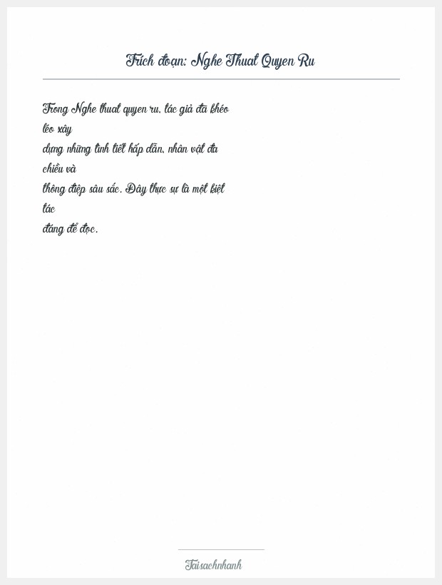 Trích đoạn Nghe Thuat Quyen Ru