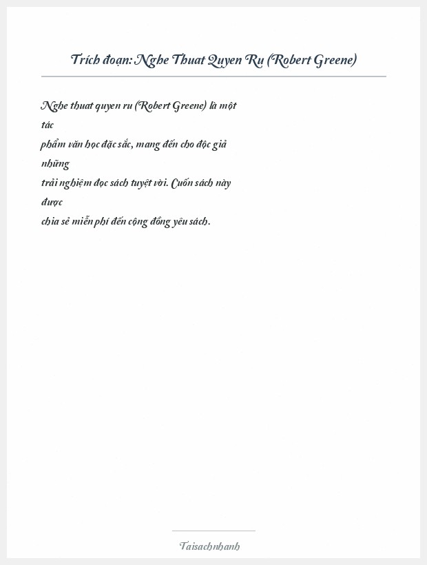 Trích đoạn Nghe Thuat Quyen Ru (Robert Greene)
