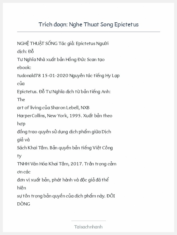Trích đoạn Nghe Thuat Song Epictetus