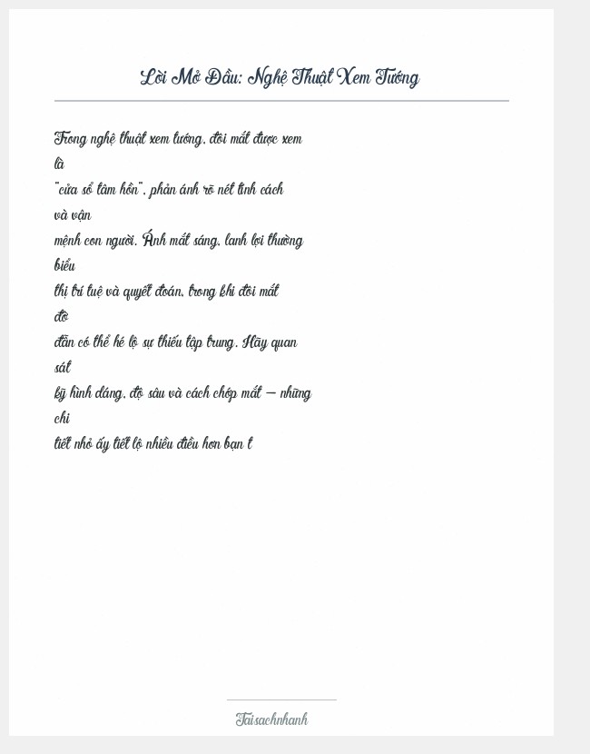 Trích đoạn Nghệ Thuật Xem Tướng
