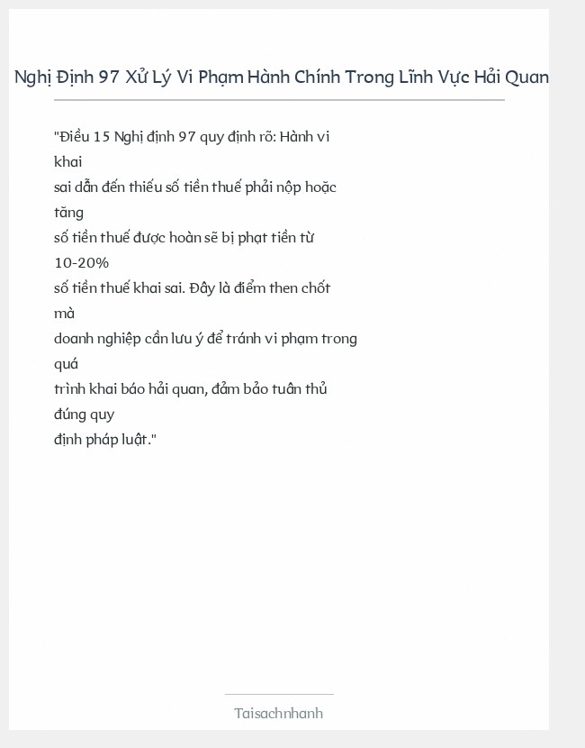 Trích đoạn Nghị Định 97 Xử Lý Vi Phạm Hành Chính Trong Lĩnh Vực Hải Quan 5B4A1D74