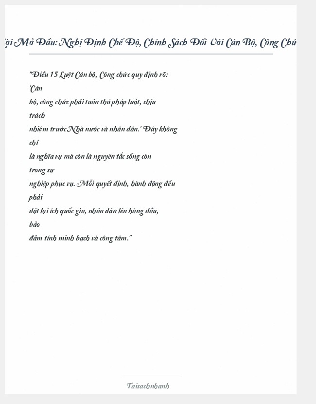 Trích đoạn Nghị Định Chế Độ, Chính Sách Đối Với Cán Bộ, Công Chức