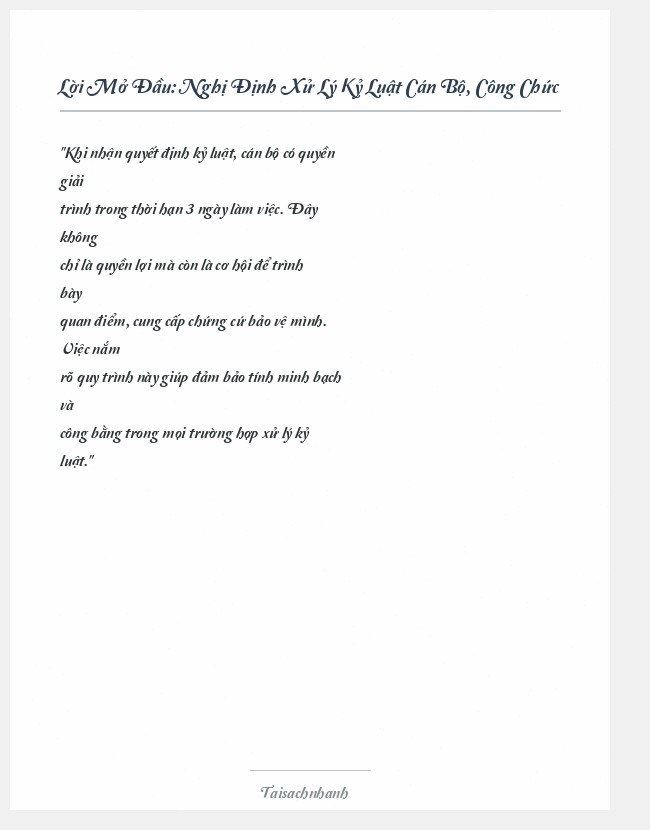 Trích đoạn Nghị Định Xử Lý Kỷ Luật Cán Bộ, Công Chức