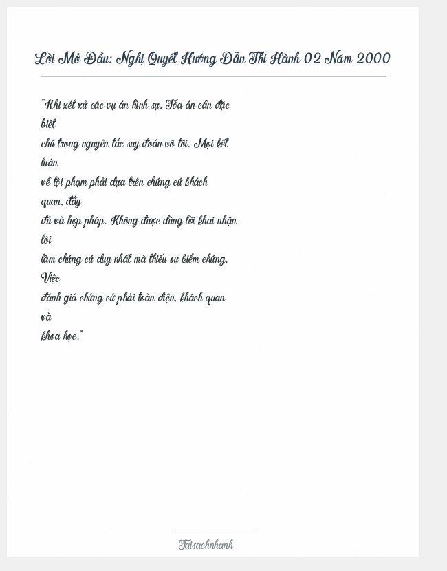 Trích đoạn Nghị Quyết Hướng Dẫn Thi Hành 02 Năm 2000