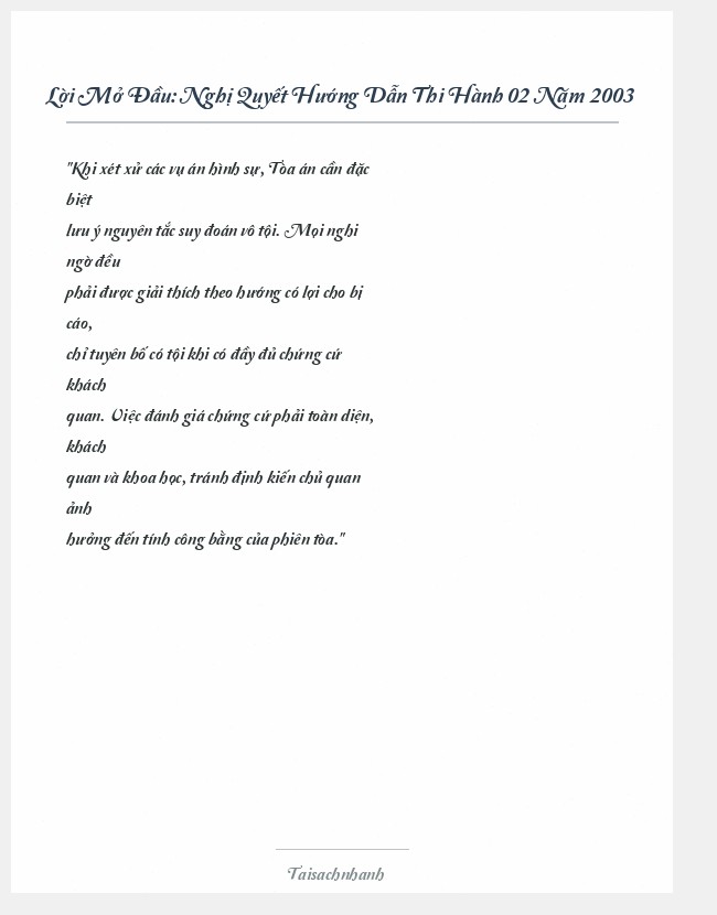 Trích đoạn Nghị Quyết Hướng Dẫn Thi Hành 02 Năm 2003
