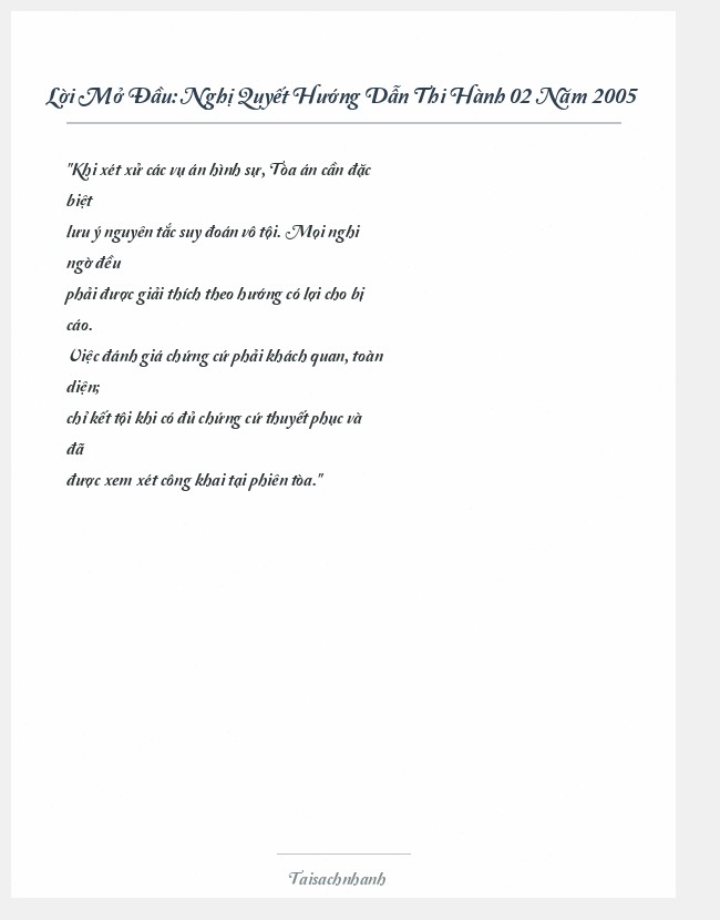 Trích đoạn Nghị Quyết Hướng Dẫn Thi Hành 02 Năm 2005