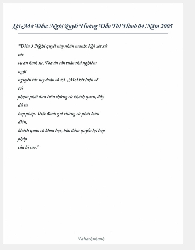 Trích đoạn Nghị Quyết Hướng Dẫn Thi Hành 04 Năm 2005